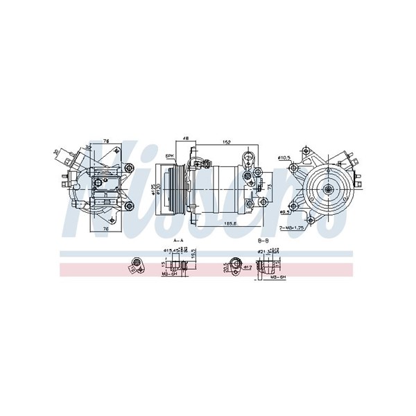 Kompressor, klimatanläggning 12V Nissens 890913 NISSENS