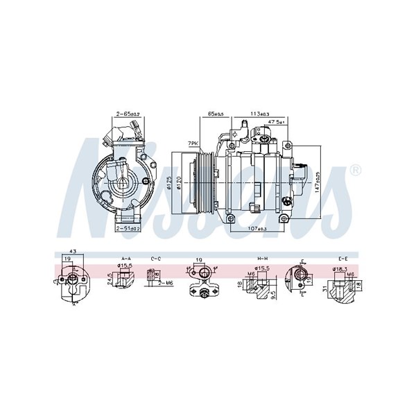 Kompressor, klimatanläggning 12V Nissens 891044 NISSENS