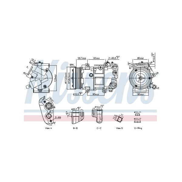 Kompressor, klimatanläggning 12V Nissens 891109 NISSENS