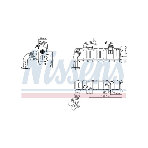 Kylare, avgasåterföring Nissens 989475 NISSENS