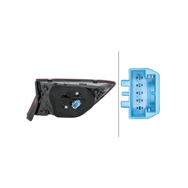 Baklykta 12V, Höger Hella 2SA 012 522-101 HELLA