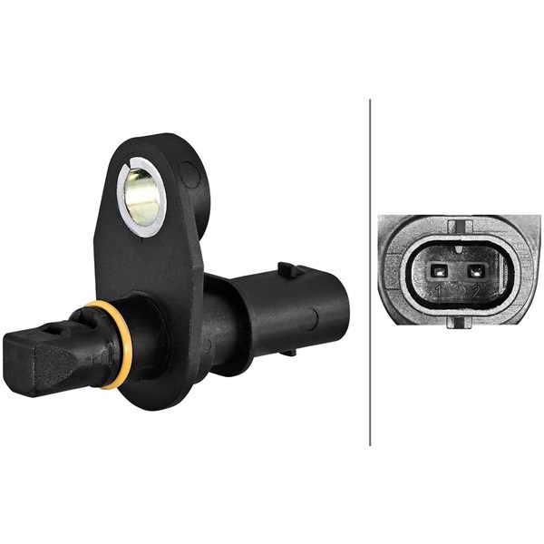 ABS-givare, Sensor, hjulvarvtal, Bakaxel, Framaxel Hella 6PU 358  HELLA