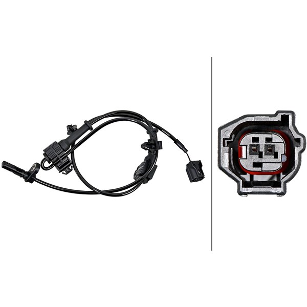 ABS-givare, Sensor, hjulvarvtal, Framaxel, framaxel höger, framax HELLA ABS-givare, Sensor, hjulvarvtal, Framaxel, framaxel höger, framax HELLA