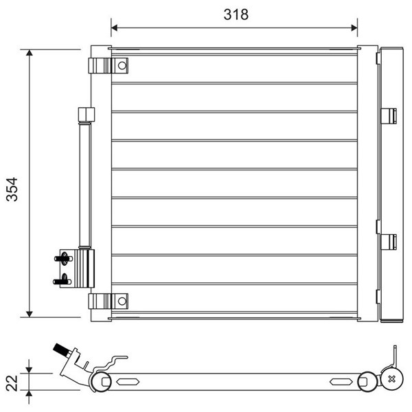 Kondensor, klimatanläggning Valeo 822758 VALEO