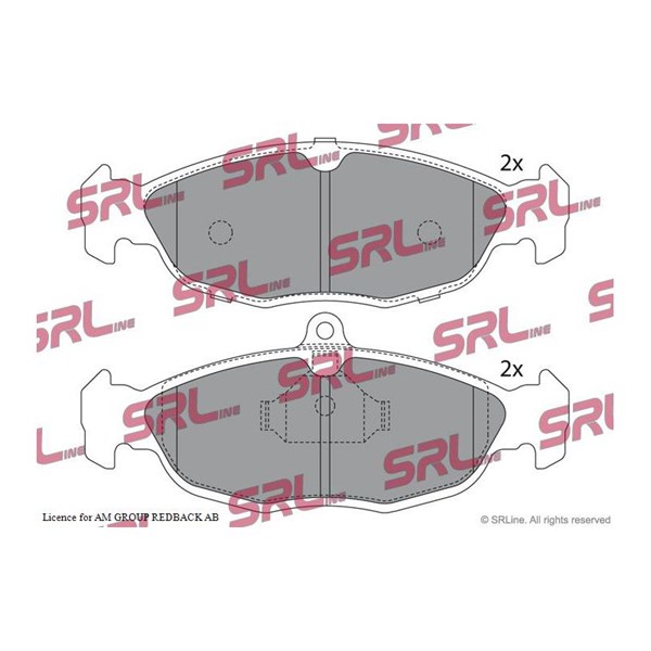 Bromsbeläggsats, Framaxel, Bakaxel Srline S70-0002 SRLine