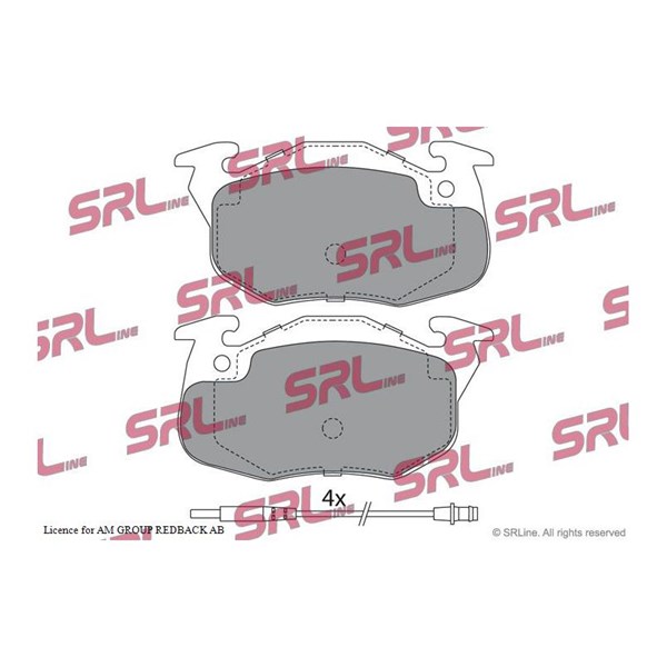 Bromsbeläggsats Ventilerad, Framaxel Srline S70-0049 SRLine