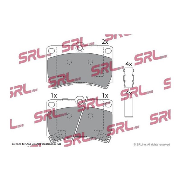 Bromsbeläggsats, Framaxel Srline S70-0063 SRLine