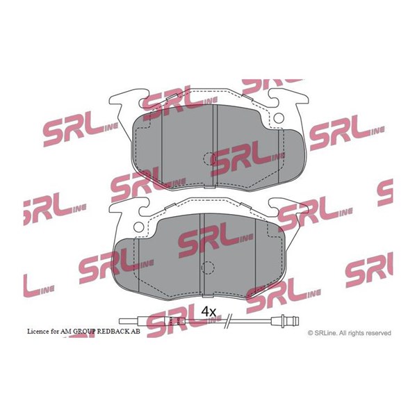 Bromsbeläggsats Solid, Framaxel Srline S70-0068 SRLine
