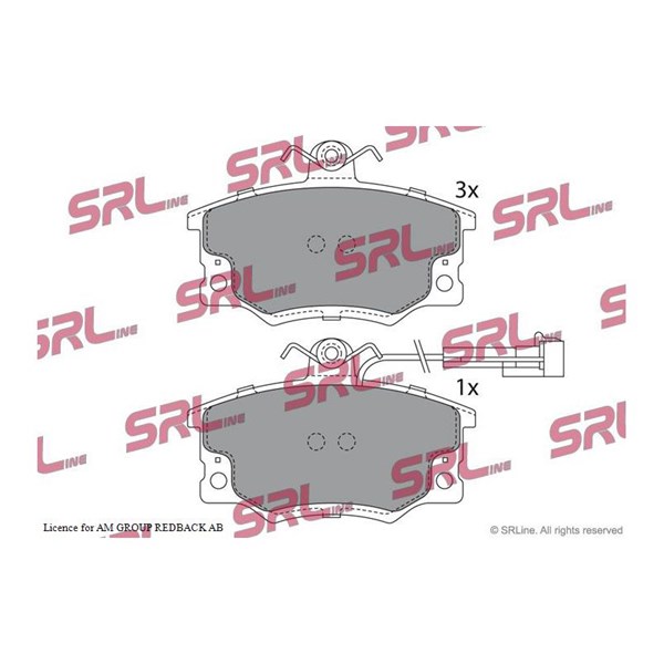 Bromsbeläggsats, Framaxel, Bakaxel Srline S70-0075 SRLine