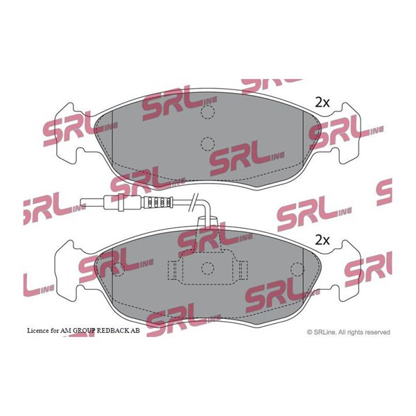 Bromsbeläggsats Ventilerad, Framaxel Srline S70-0143 SRLine