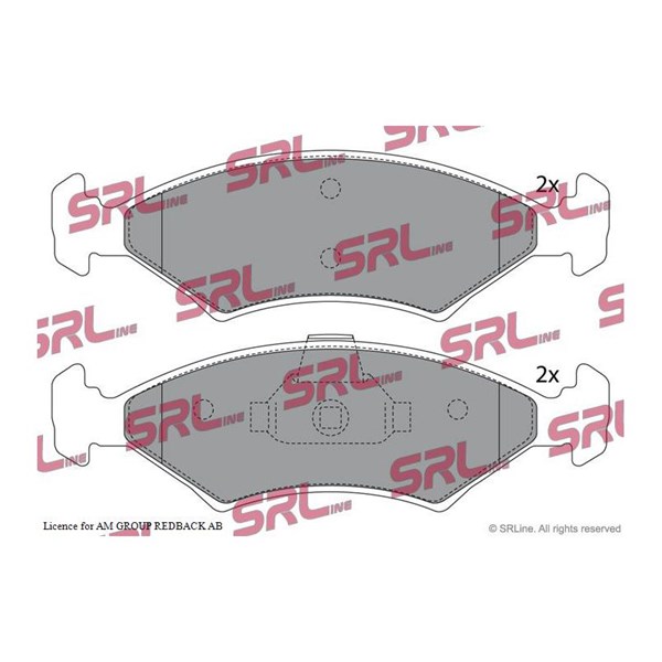 Bromsbeläggsats Ventilerad, Framaxel Srline S70-0428 SRLine