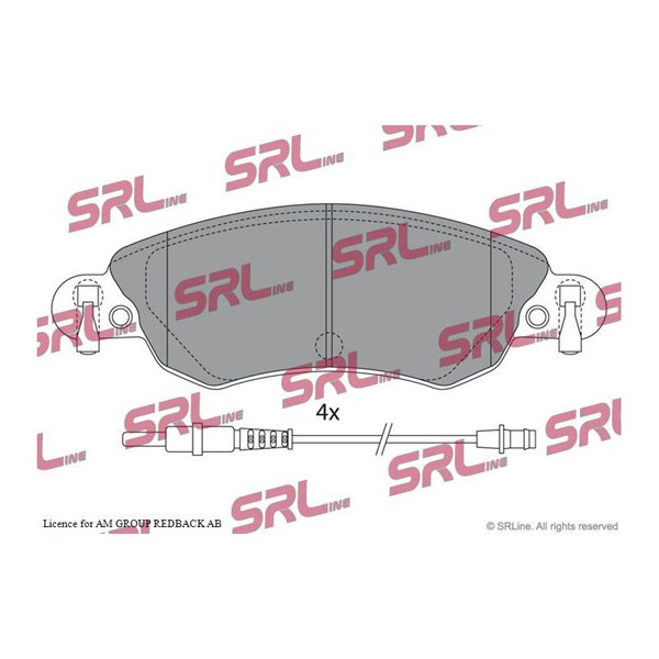 Bromsbeläggsats, Framaxel Srline S70-0489 SRLine