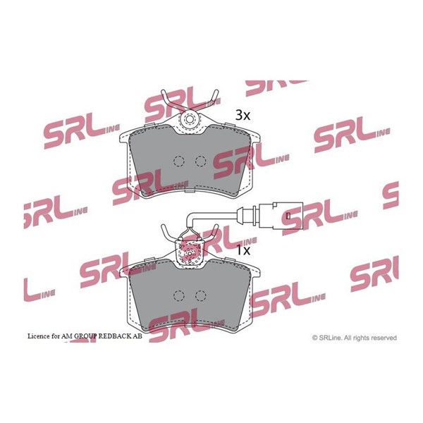 Bromsbeläggsats, Bakaxel Srline S70-1057 SRLine