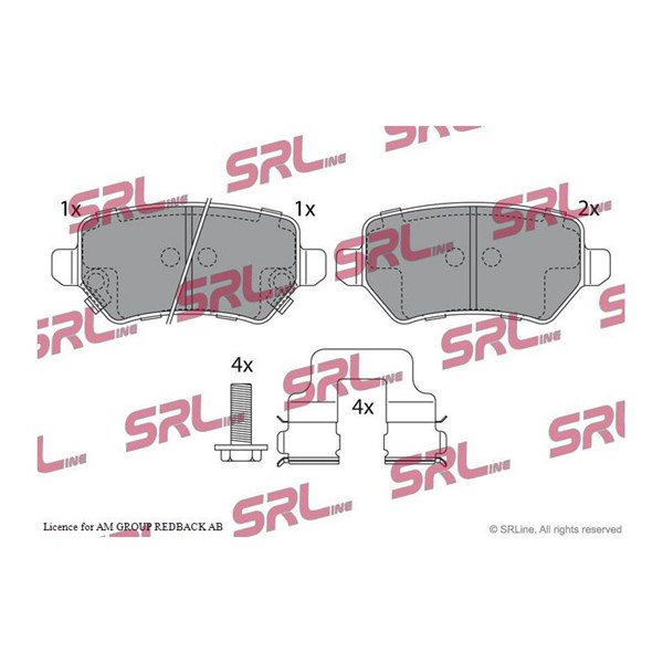 Bromsbeläggsats, Bakaxel Srline S70-1082 SRLine