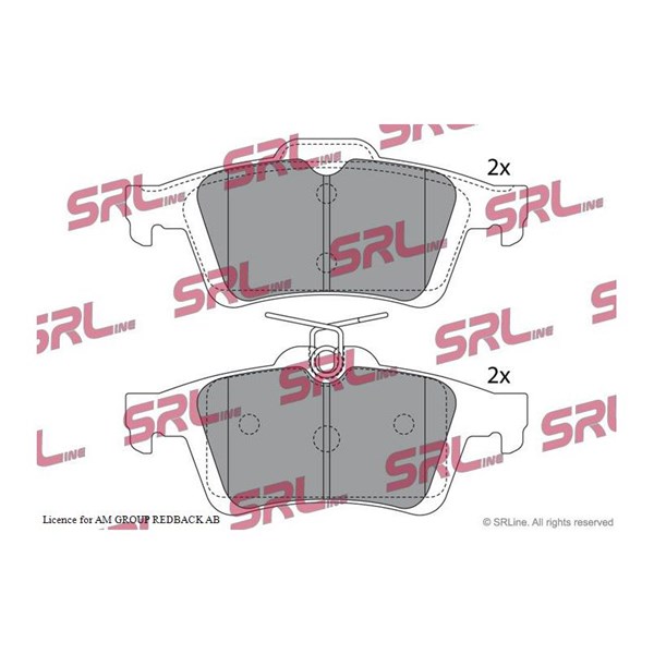 Bromsbeläggsats, Bakaxel Srline S70-1093 SRLine