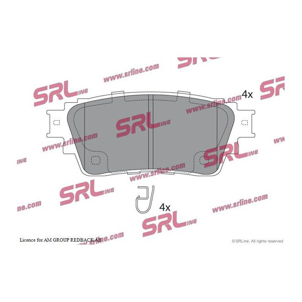 Bromsbeläggsats, Bakaxel Srline S70-1101 SRLine