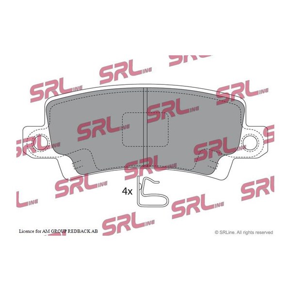 Bromsbeläggsats, Bakaxel Srline S70-1125 SRLine