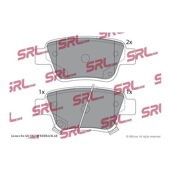 Bromsbeläggsats, Bakaxel Srline S70-1170 SRLine