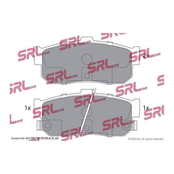 Bromsbeläggsats, Bakaxel Srline S70-1216 SRLine