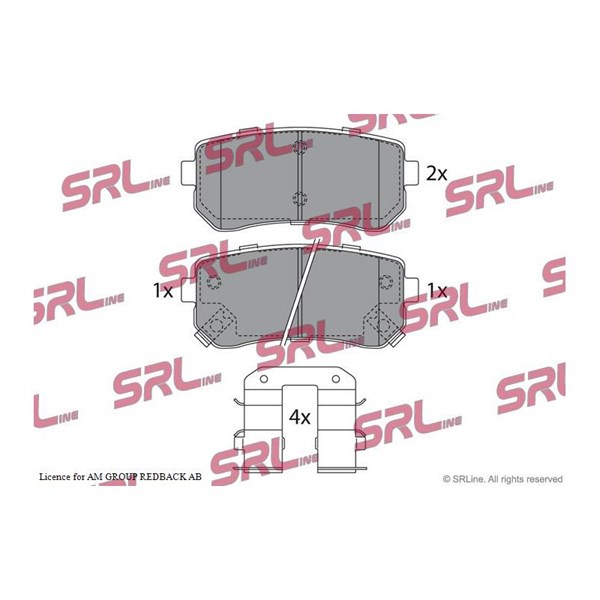 Bromsbeläggsats, Bakaxel Srline S70-1223 SRLine