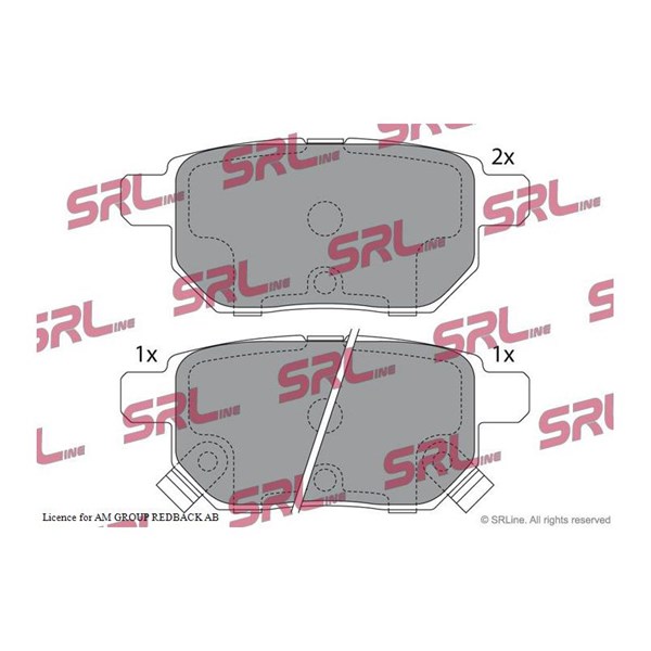 Bromsbeläggsats, Bakaxel Srline S70-1349 SRLine