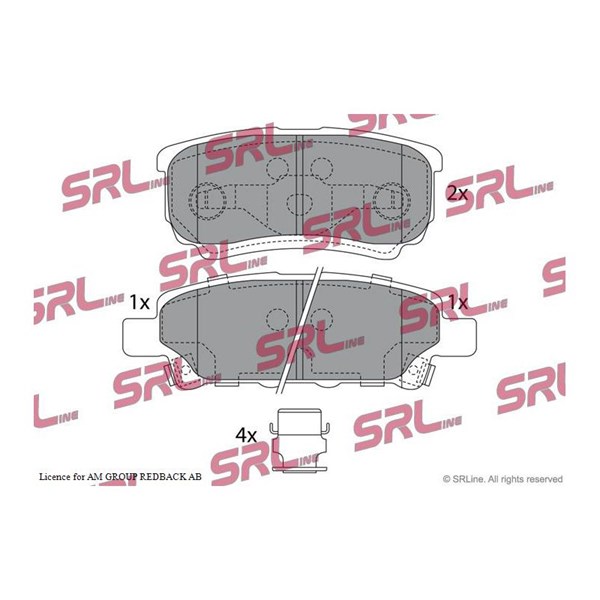 Bromsbeläggsats, Bakaxel Srline S70-1350 SRLine
