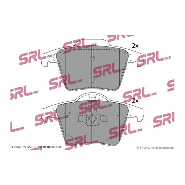 Bromsbeläggsats, Bakaxel Srline S70-1355 SRLine