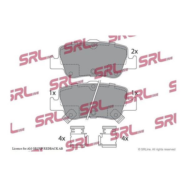 Bromsbeläggsats, Bakaxel Srline S70-1362 SRLine