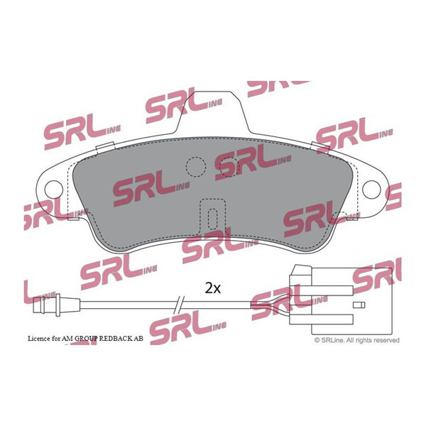 Bromsbeläggsats, Bakaxel Srline S70-1375 SRLine