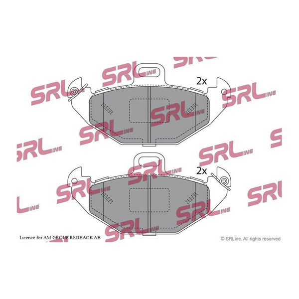 Bromsbeläggsats, Bakaxel Srline S70-1421 SRLine