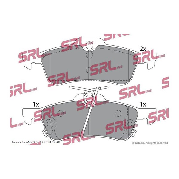 Bromsbeläggsats, Bakaxel Srline S70-1551 SRLine