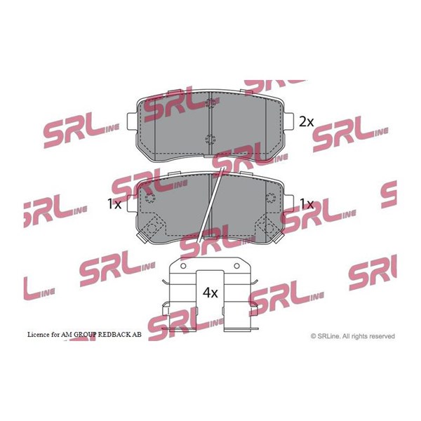 Bromsbeläggsats, Bakaxel Srline S70-1579 SRLine