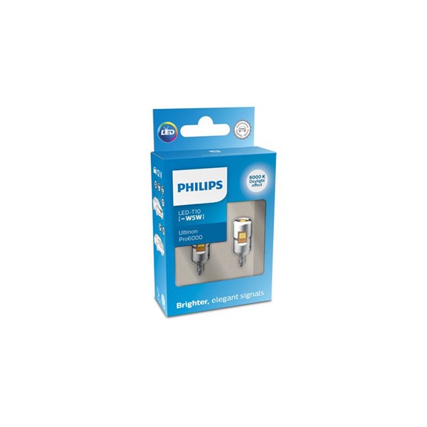 Glödlampa Philips Ultinon Pro6000 LED-SI, W2.1x9.5d, Fram, Bak, B
