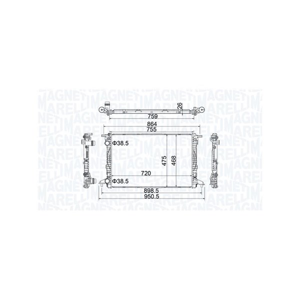 Kylare, motorkylning Magneti marelli 350213208900 MAGNETI MARELLI