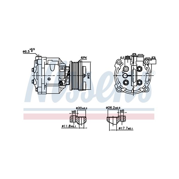 Kompressor, klimatanläggning 12V Nissens 891078 NISSENS