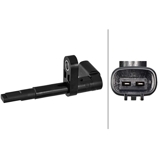 ABS-givare, Sensor, hjulvarvtal, Bakaxel höger Hella 6PU 358 217- HELLA