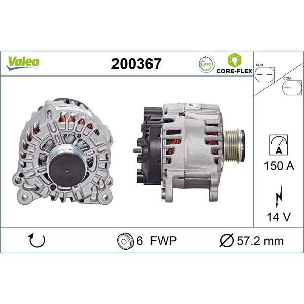 Generator 14V 150A Valeo 200367 VALEO