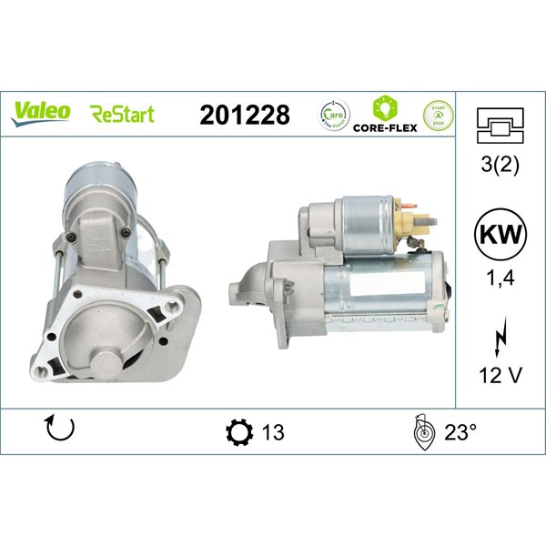Startmotor 12V Valeo 201228 VALEO