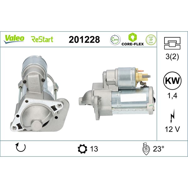 Startmotor 12V Valeo 201228 VALEO
