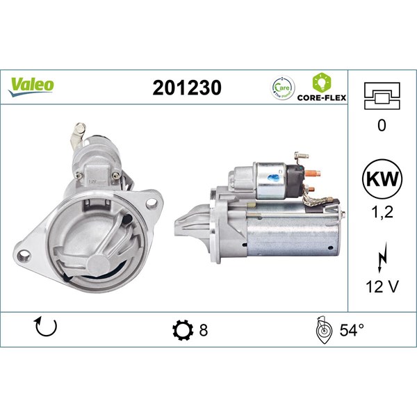 Startmotor 12V Valeo 201230 VALEO