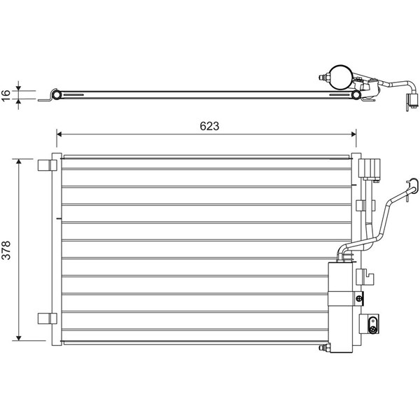 Kondensor, klimatanläggning Valeo 822733 VALEO