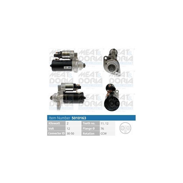 Startmotor 12V Meat & doria 5010163 MEAT & DORIA