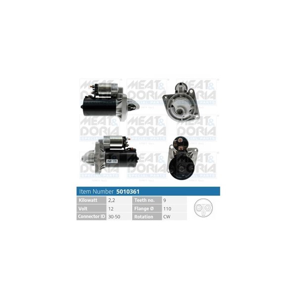 Startmotor 12V Meat & doria 5010361 MEAT & DORIA