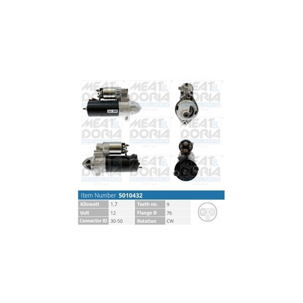 Startmotor 12V Meat & doria 5010432 MEAT & DORIA