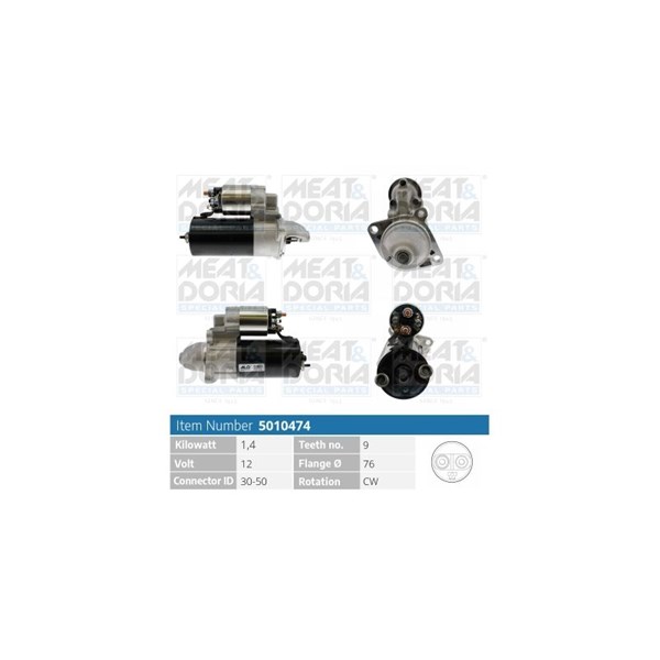 Startmotor 12V Meat & doria 5010474 MEAT & DORIA