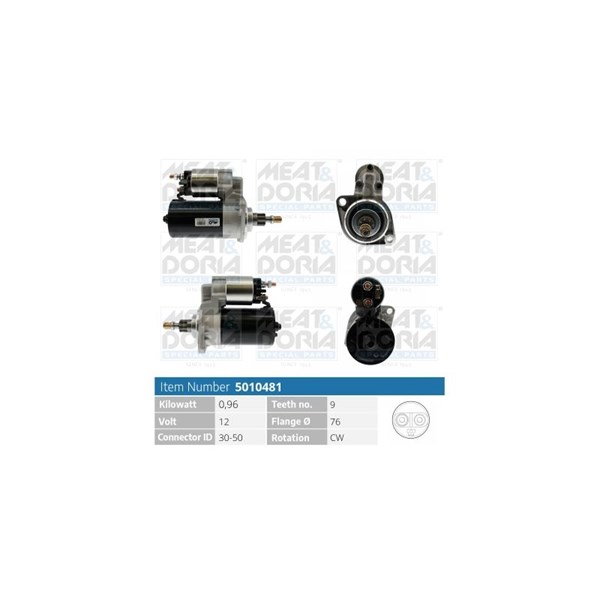 Startmotor 12V Meat & doria 5010481 MEAT & DORIA