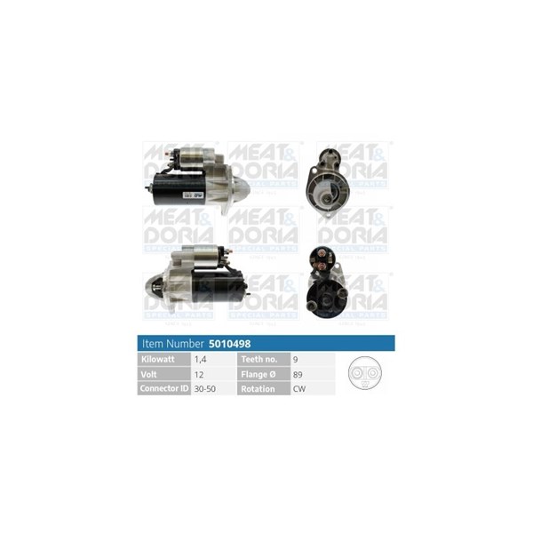 Startmotor 12V Meat & doria 5010498 MEAT & DORIA