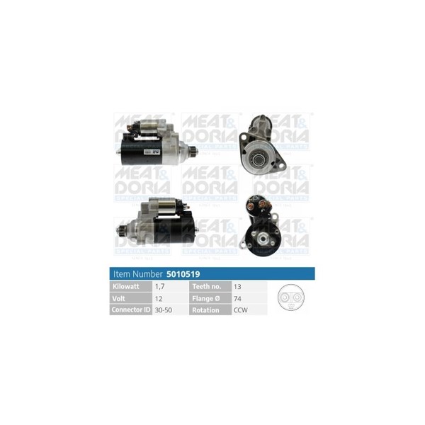 Startmotor 12V Meat & doria 5010519 MEAT & DORIA