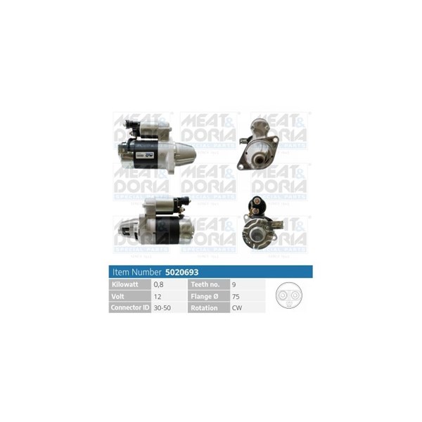 Startmotor 12V Meat & doria 5020693 MEAT & DORIA