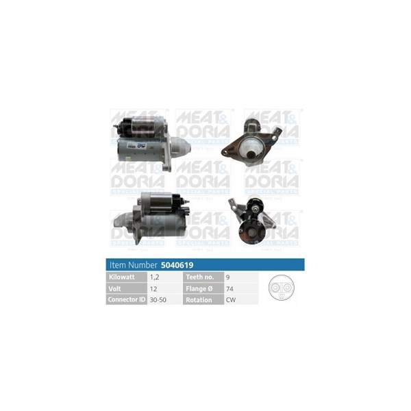 Startmotor 12V Meat & doria 5040619 MEAT & DORIA